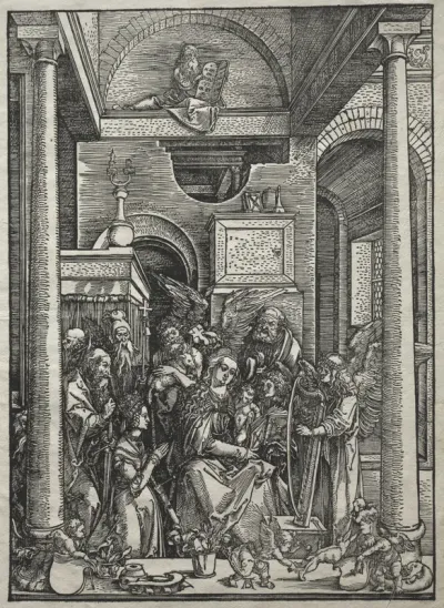 Life of the Virgin:  Adoration of the Virgin and Child by Saints and Angels
