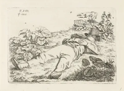 Liggend man in het gras