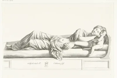 Liggende vrouw met putto