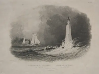Lighthouse in Cleveland, Ohio, on Lake Erie