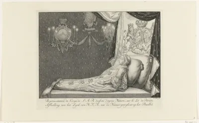 Lijk van prinses Anna van Hannover op het praalbed