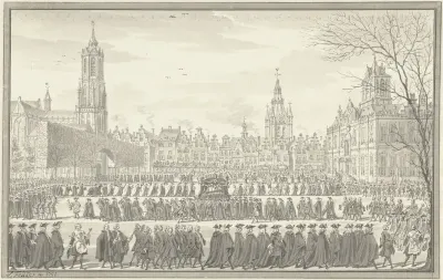 Lijkstatie van prins Willem IV te Delft, 4 februari 1752
