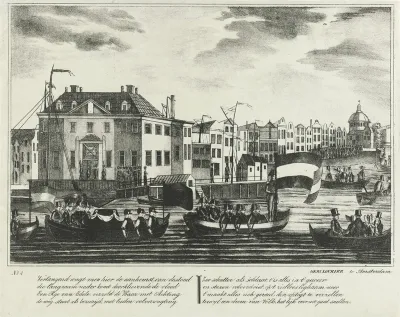 Lijkvaart van Jan van Speyk langs de Nieuwe Stadsherberg, 1832