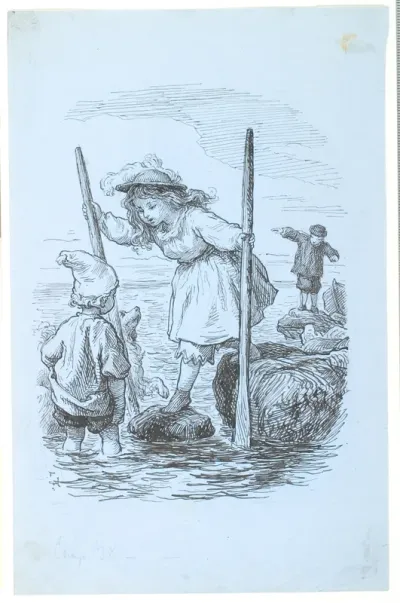 Lili balancerer på sten