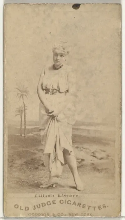 Lillian Elmore, from the Actors and Actresses series (N171) for Old Judge Cigarettes