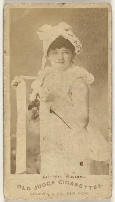 Lillian Russell, from the Actors and Actresses series (N171) for Old Judge Cigarettes