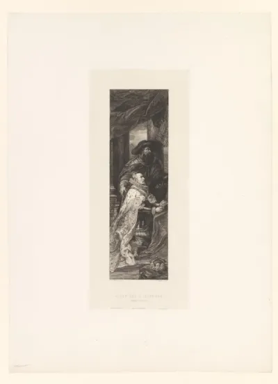 Linkervleugel van het altaar van Ildefonso: Albrecht VII van Oostenrijk met zijn patroonheilige Albert van Leuven