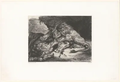 Lion dévorant un cheval