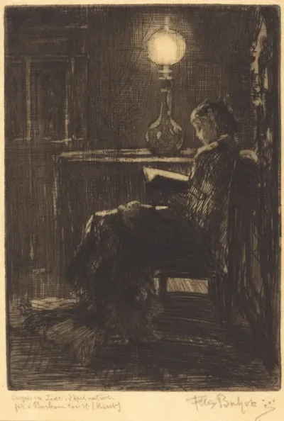 Liseuse à la Lampe (Woman Reading by Lamplight)