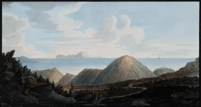Little mountains raised in 1760 by the eruption of Mount Vesuvius, inland and offshore