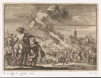 Lodewijk II van Bourbon-Condé laat de brug van Straatsburg verbranden, 1672
