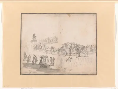 Lodewijk XIV in een rijtuig te Parijs