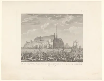 Lodewijk XVI arriveert met zijn familie in Parijs, 6 oktober 1789