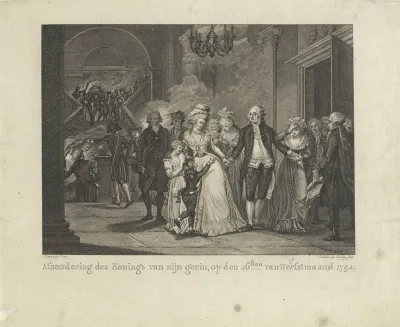 Lodewijk XVI neemt afscheid van zijn gezin, 1792