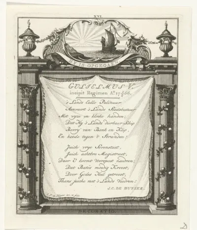 Lofdicht voor prins Willem V van Oranje-Nassau