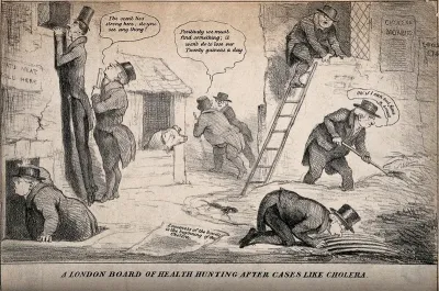 London Board of Health searching the city for cholera during the 1832 epidemic