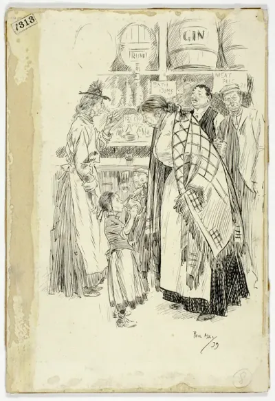 London East End: Sketch in an East End Gin Shop