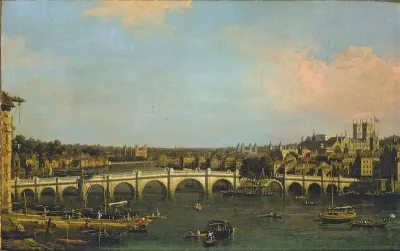 London: Westminster Bridge under Repair from the North