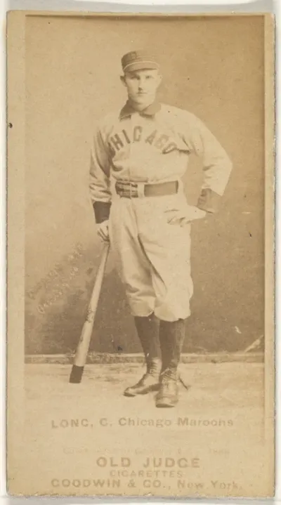 Long, Catcher, Chicago, from the Old Judge series (N172) for Old Judge Cigarettes