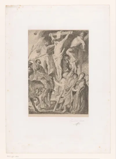 Longinus steekt de gekruisigde Christus met een lans