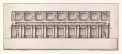 Longitudinal Section of Great Throne Room (Saint George's Hall), Winter Palace, Saint Petersburg
