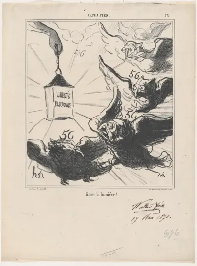 Look out for the light!, from 'News of the day,' published in Le Charivari, April 5, 1870