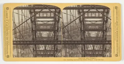 Looking through the Ferris Wheel, near the top, from the series "Chicago and Vicinity"