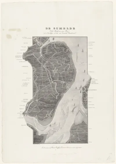 Loop van de Schelde van Fort Bath tot zee (bovenste blad), 1832