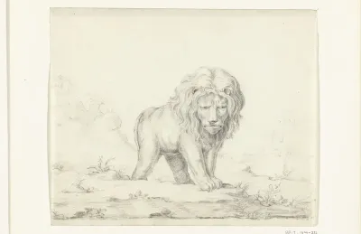 Lopende leeuw, van voren