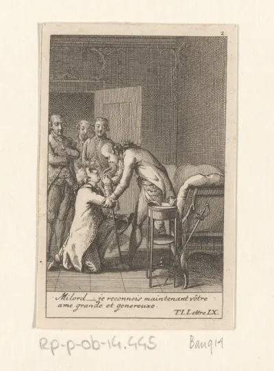 Lord Bomston op zijn knieën voor St. Preux