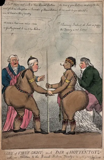 Lord Grenville, Prime Minister and leader of the Broad Bottoms faction, meets Sarah Baartman, the "Hottentot Venus": on account of their similar body-mass, a dynastic marriage is considered