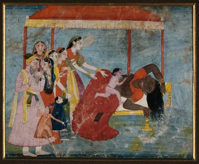 Lord Krishna killing Putana, the demon