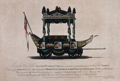 Lord Nelson's funeral car containing the coffin