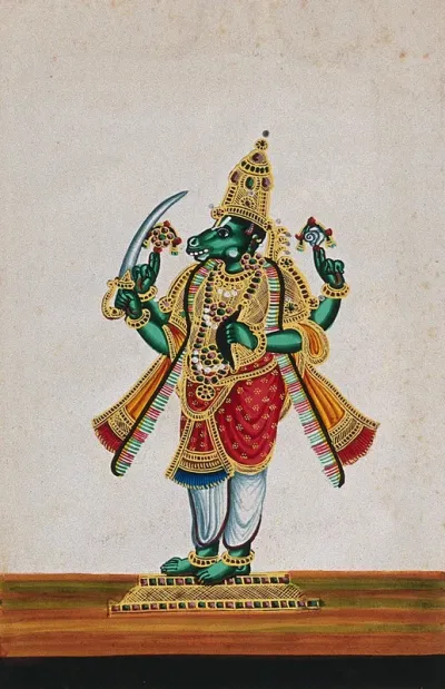 Lord Vishnu in his avatar as Kalki