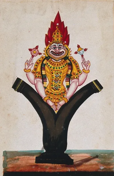 Lord Vishnu in his avatar as Narasimha