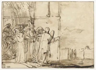 Lot and his Family Leaving Sodom