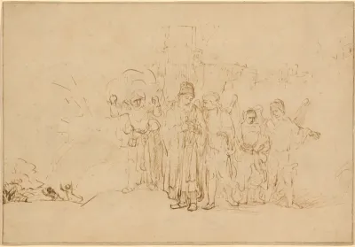 Lot and His Family Leaving Sodom