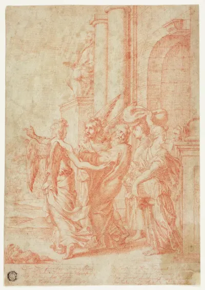 Lot and His Family Led Out of Sodom