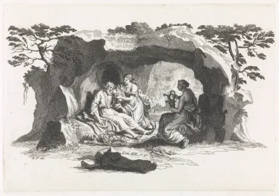 Lot en zijn dochters en Hagar en Ismaël in de woestijn