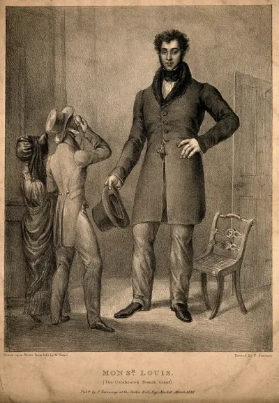 Louis, a giant. Lithograph by M. Gauci, 1826