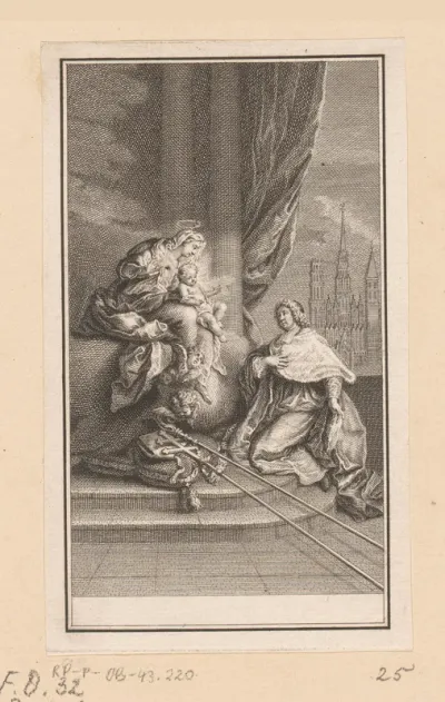 Louis de La Vergne de Tressan in aanbidding voor Maria en Christuskind