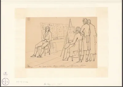 Louis François Gerard van der Puyl maakt portretstudies van Jurriaan Andriessen