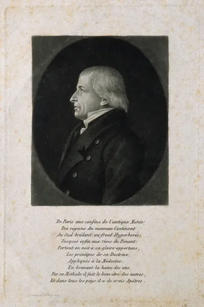 Louis Leroy. Mezzotint by E. Quénédey, 1827, after himself