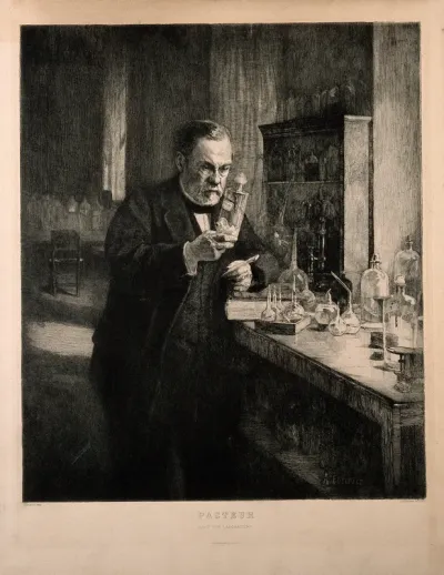 Louis Pasteur. Etching by L. Orr after A. G. A. Edelfelt, 1885