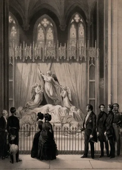 Louis-Philippe, King of France, visiting the monument to Princess Charlotte in St