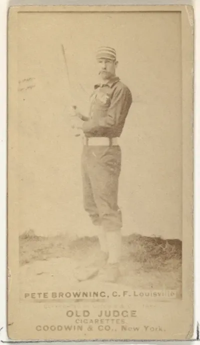 Louis Rogers "Pete" Browning, Center Field, Louisville Colonels, from the Old Judge series (N172) for Old Judge Cigarettes