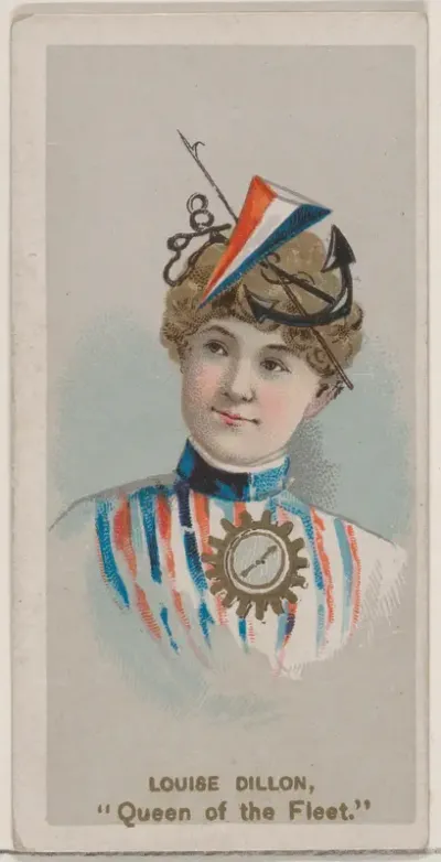 Louise Dillon as "Queen of the Fleet," from the series Fancy Dress Ball Costumes (N73) for Duke brand cigarettes