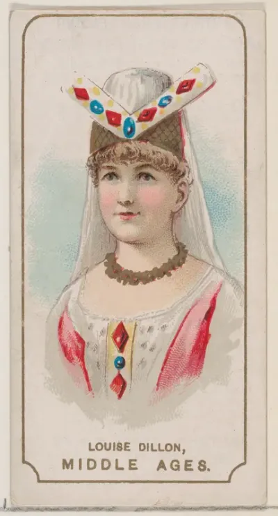 Louise Dillon in Costume of the Middle Ages, from the set Actors and Actresses, Second Series (N71) for Duke brand cigarettes