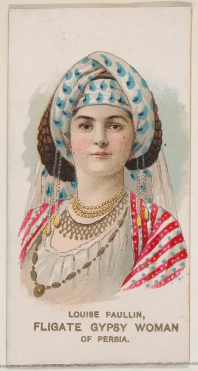Louise Paullin as Fligate Gypsy Woman of Persia, from the set Actors and Actresses, Second Series (N71) for Duke brand cigarettes