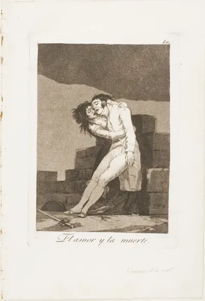 Love and Death, plate ten from Los Caprichos